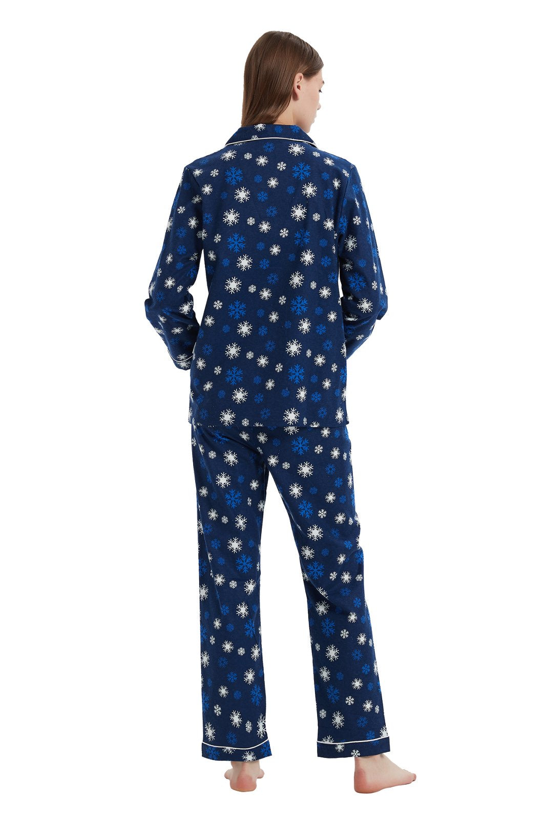 GLOBAL Women’s Flannel Pajama Set 100% Cotton Comfy PJs for Women Long Sleeve Button Front 2-Piece Warm and Cozy Sleepwear
