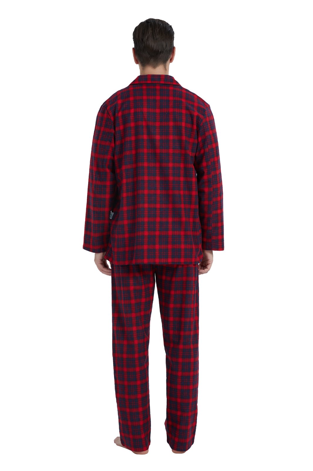 GLOBAL Men's Long Sleeve Flannel Pajamas Sets 100% Cotton Sleepwear Top and Bottom, Size S-3XL