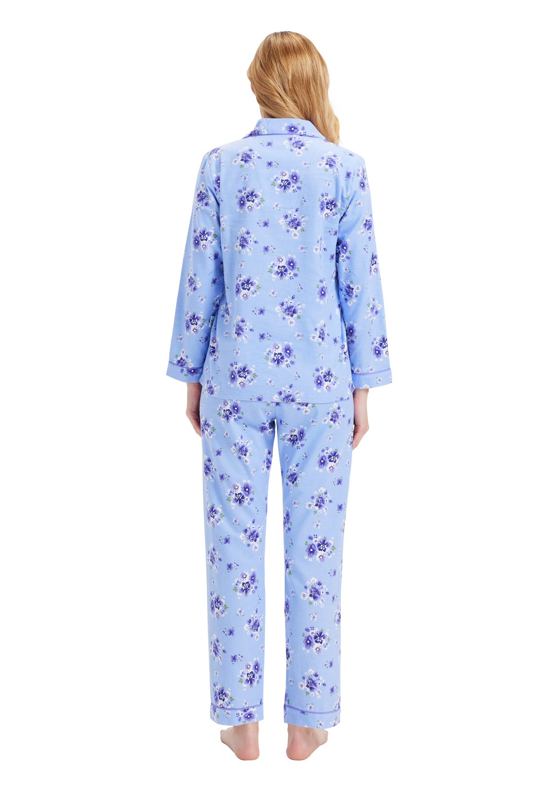 GLOBAL Women’s Flannel Pajama Set 100% Cotton Comfy PJs for Women Long Sleeve Button Front 2-Piece Warm and Cozy Sleepwear