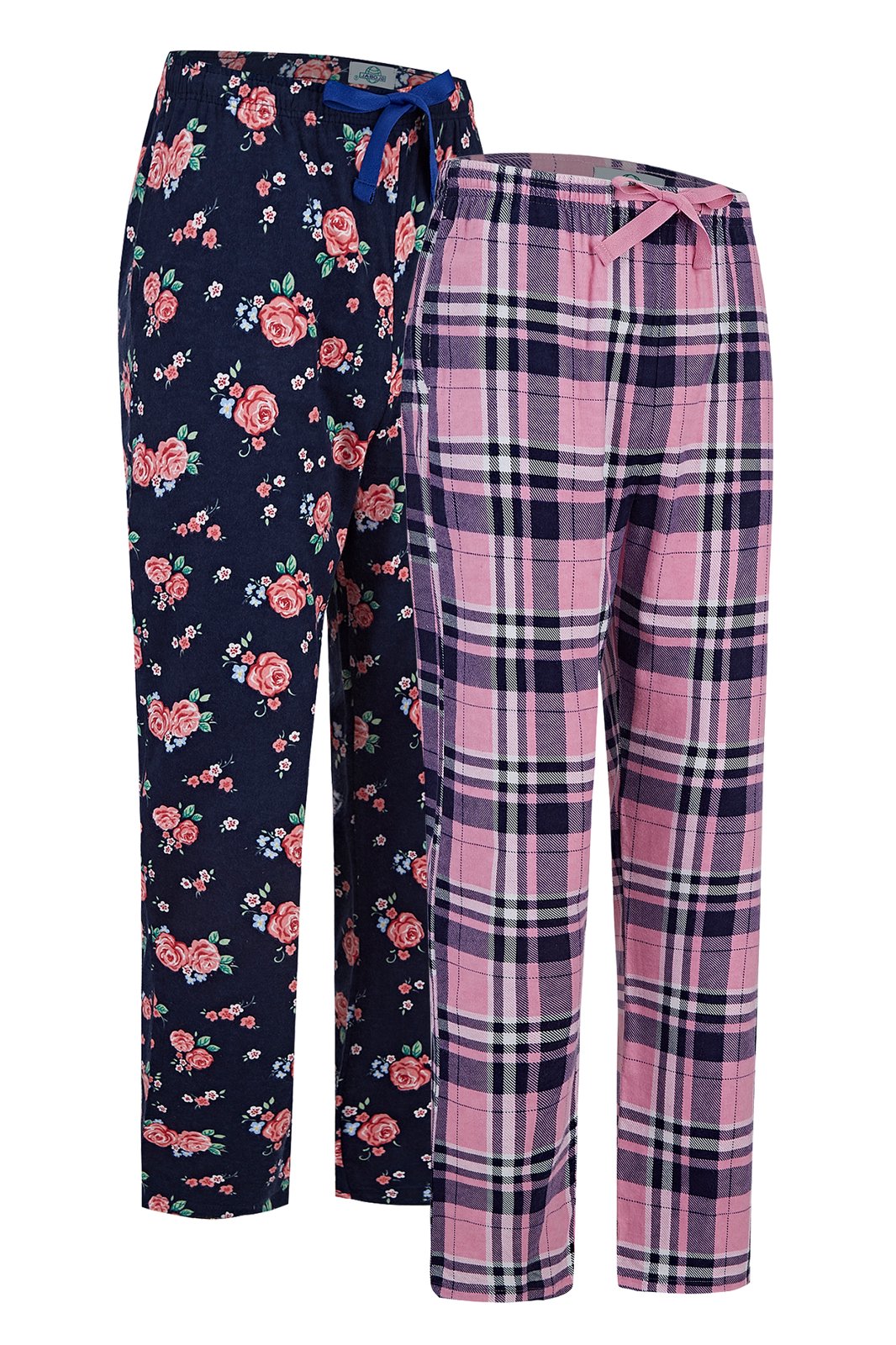 GLOBAL Cotton Flannel 2 Pack Women's Pajama Pants Sleepwear Sleep Pants,S-3XL