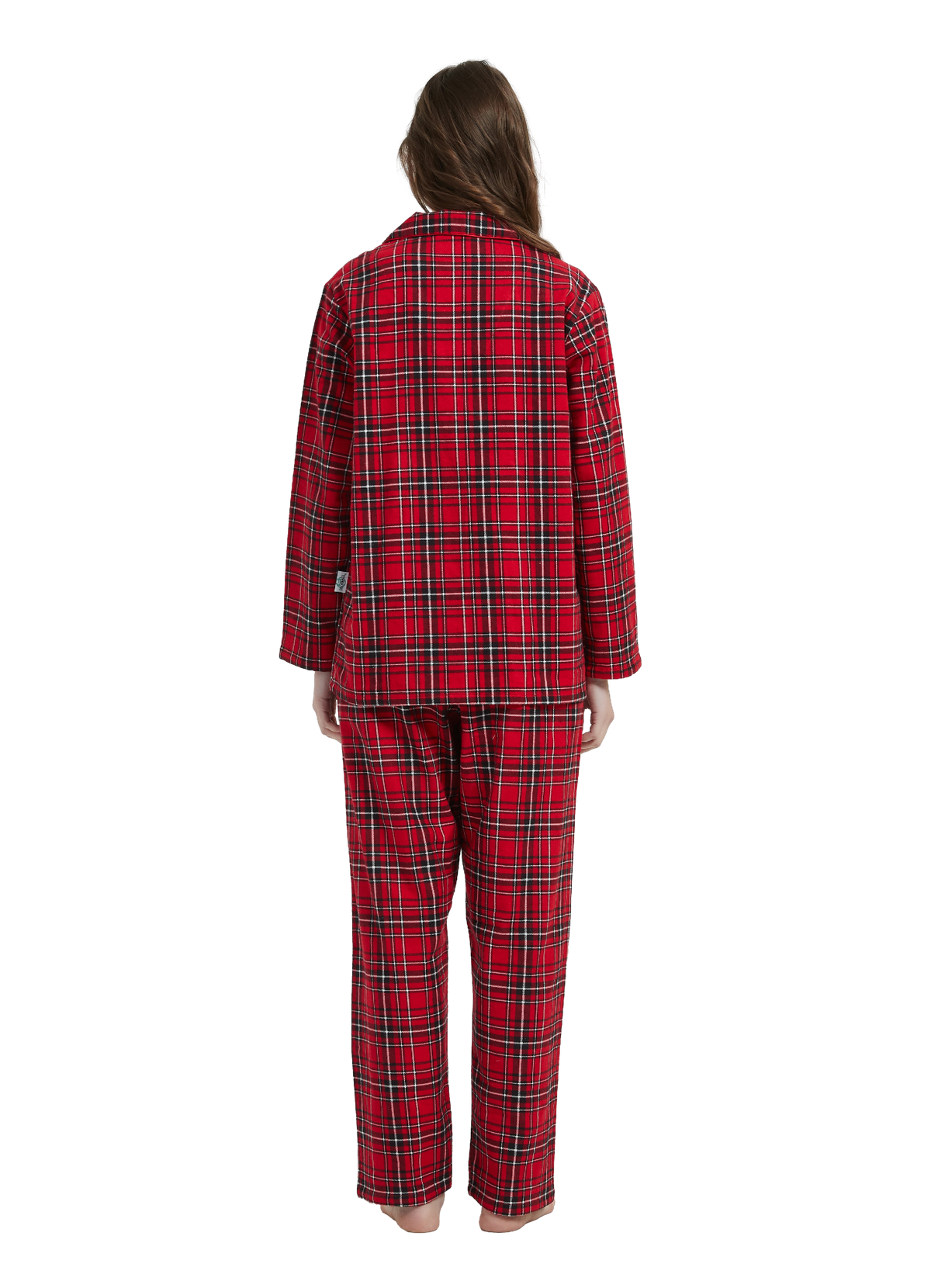 GLOBAL Womens Cotton Flannel Pajama Set - Cozy Winter 2-Piece Loungewear with Button-Down Top & Pants