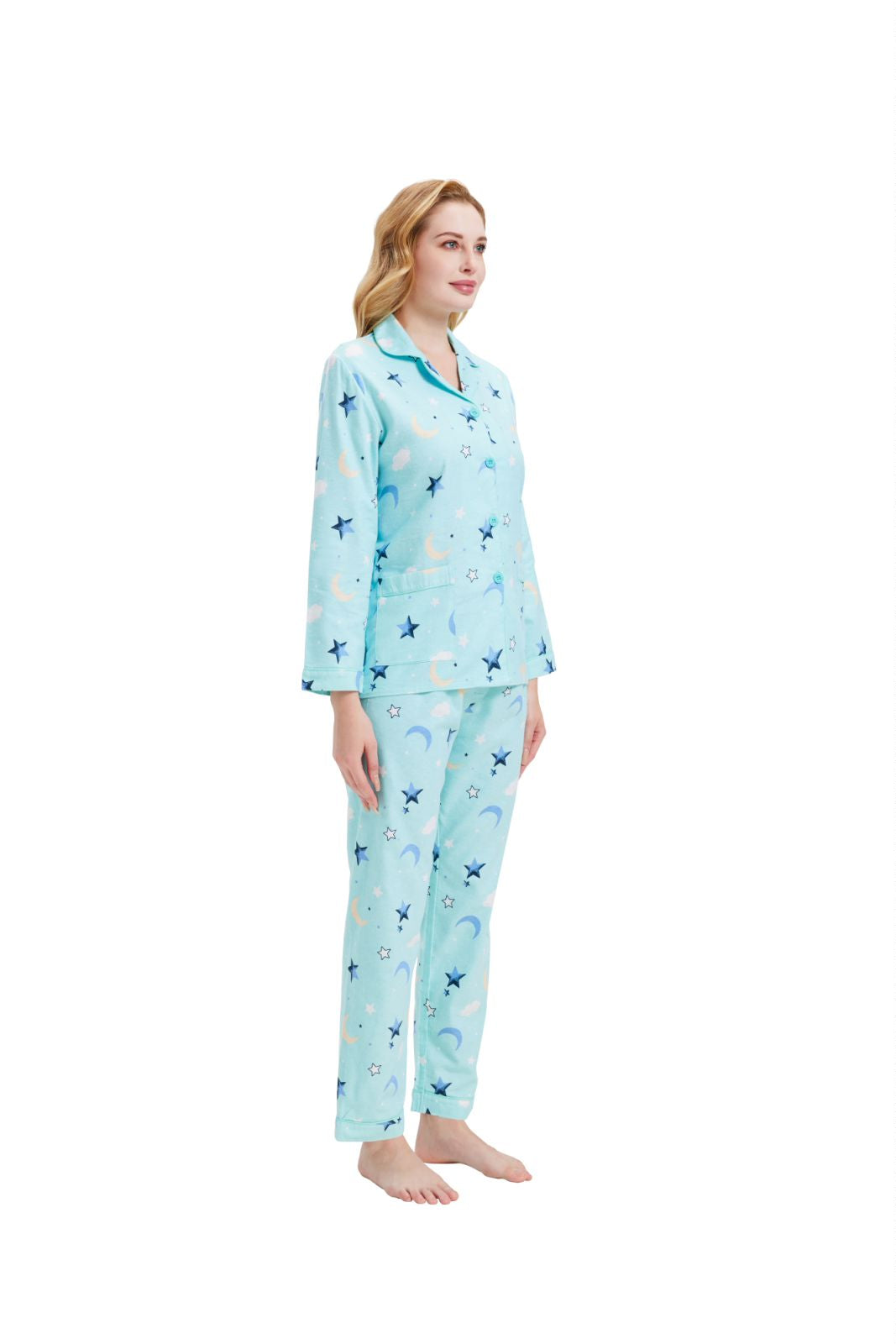 GLOBAL Women’s Flannel Pajama Set 100% Cotton Comfy PJs for Women Long Sleeve Button Front 2-Piece Warm and Cozy Sleepwear