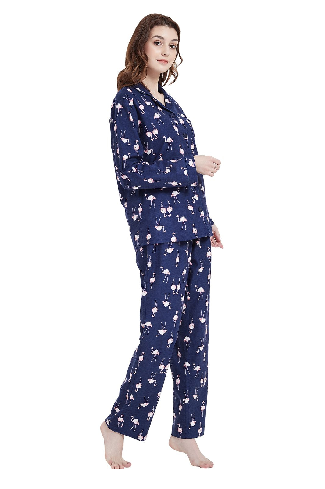 Amaxer Womens 100% Cotton Cozy Flannel Pajama Set - Long Sleeve Button-Up Top with Elastic Waist Pants, Warm & Soft Sleepwear