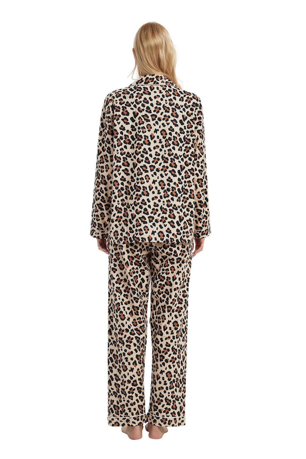 GLOBAL Womens Cotton Flannel Pajama Set - Cozy Winter 2-Piece Loungewear with Button-Down Top & Pants