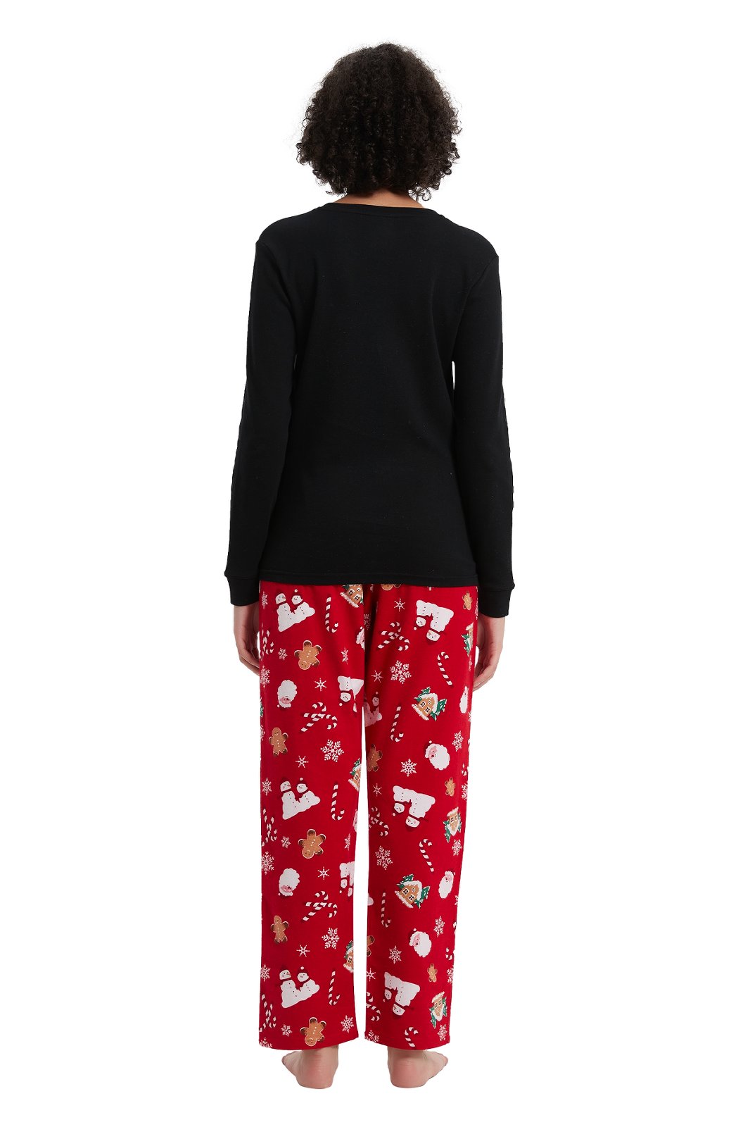 GLOBAL Women's Cotton Knit Top Flannel Pants Sleepwear Matching Pajamas for Couple Pjs for Family, Size S-3XL