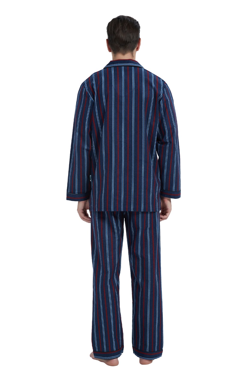 GLOBAL Men's Long Sleeve Flannel Pajamas Sets 100% Cotton Sleepwear Top and Bottom, Size S-3XL