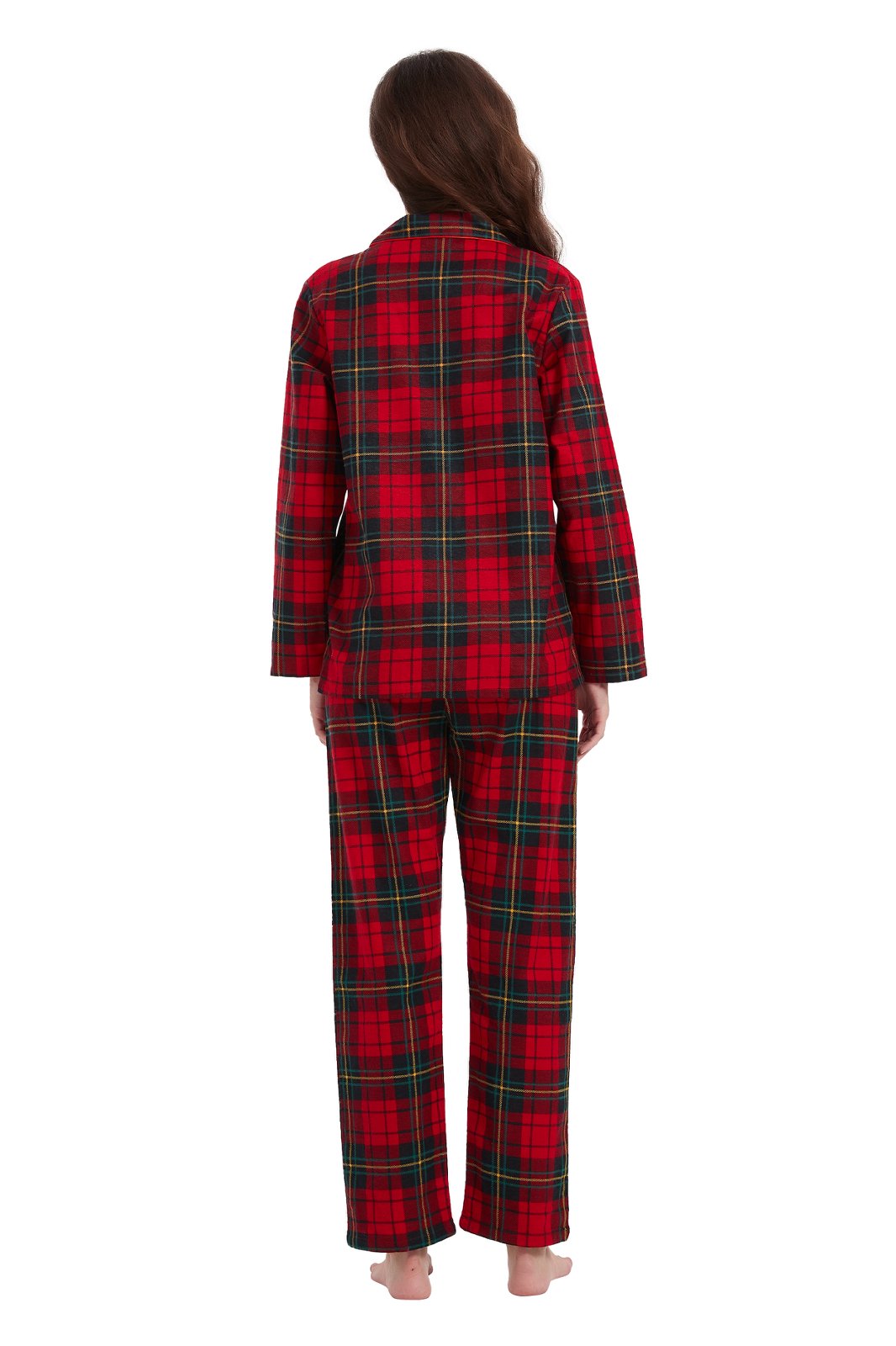 GLOBAL Women’s Flannel Pajama Set 100% Cotton Comfy PJs for Women Long Sleeve Button Front 2-Piece Warm and Cozy Sleepwear