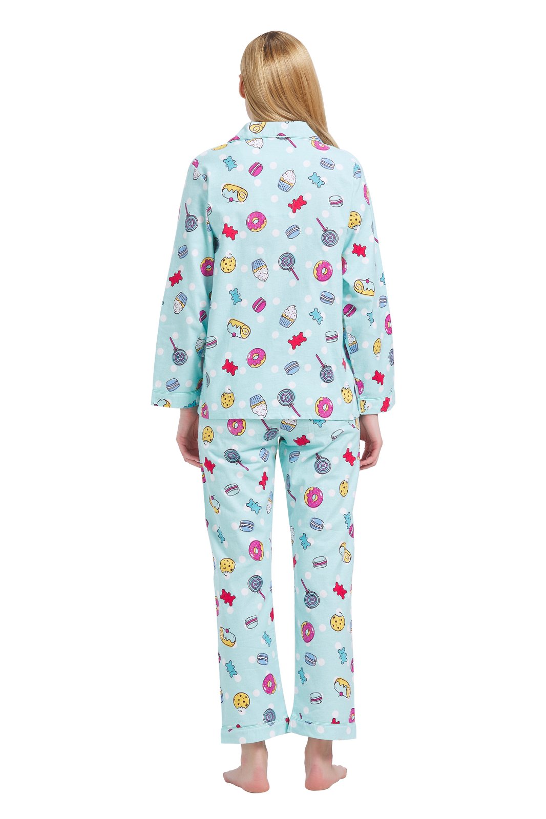 GLOBAL Womens Flannel Cotton Pajama Set Long PJs Cozy Winter Flannel Loungewear Sleepwear