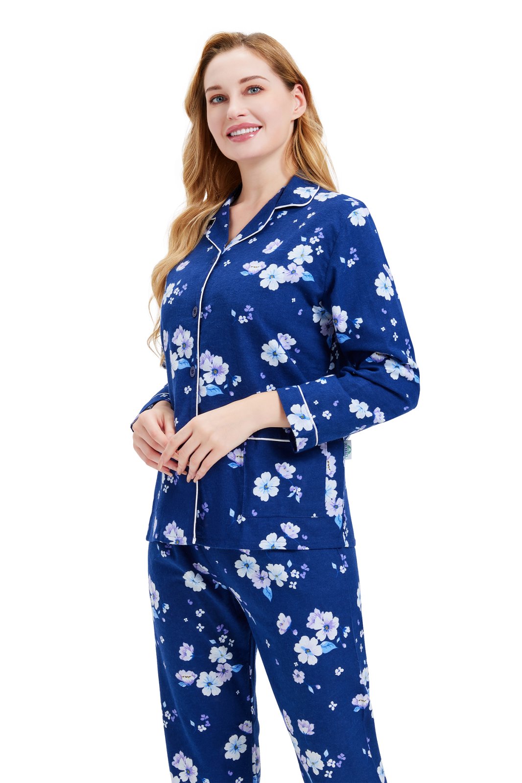 GLOBAL Women’s Flannel Pajama Set 100% Cotton Comfy PJs for Women Long Sleeve Button Front 2-Piece Warm and Cozy Sleepwear,Size S-3XL