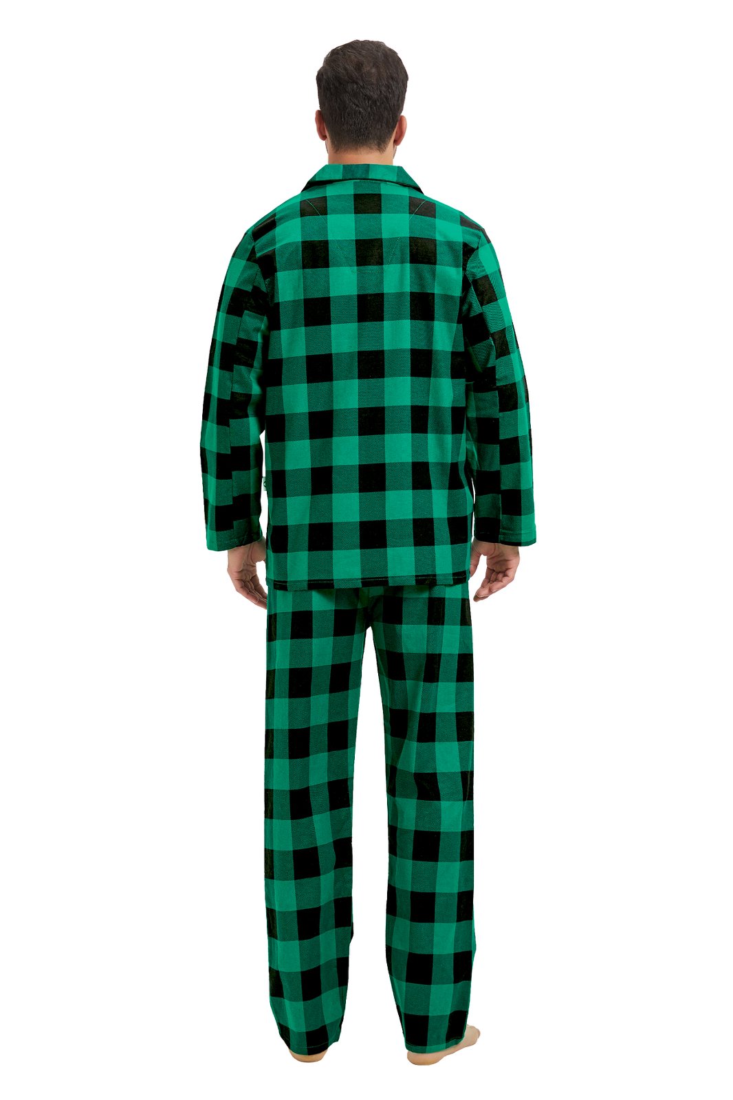 GLOBAL Men's Long Sleeve Flannel Pajamas Sets 100% Cotton Sleepwear Top and Bottom, Size S-3XL