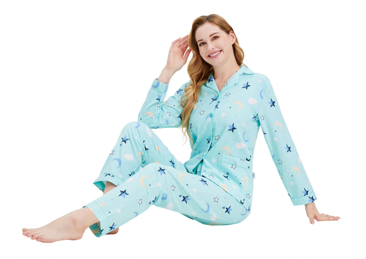 GLOBAL Women’s Flannel Pajama Set 100% Cotton Comfy PJs for Women Long Sleeve Button Front 2-Piece Warm and Cozy Sleepwear