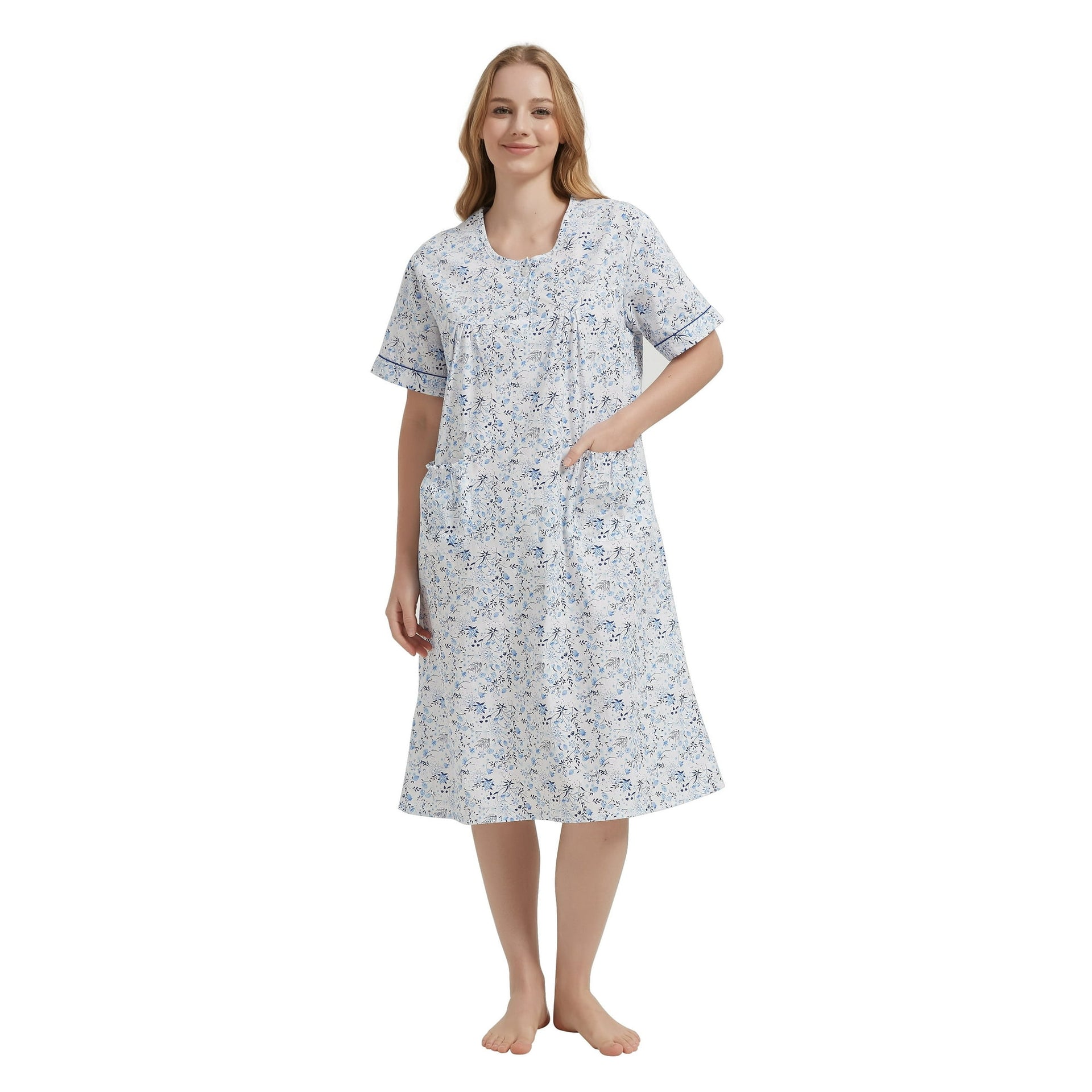 GLOBAL Womens Cotton Nightgowns Sleepwear Short Sleeve Pajama Dress Ni – GLOBAL PAJAMA