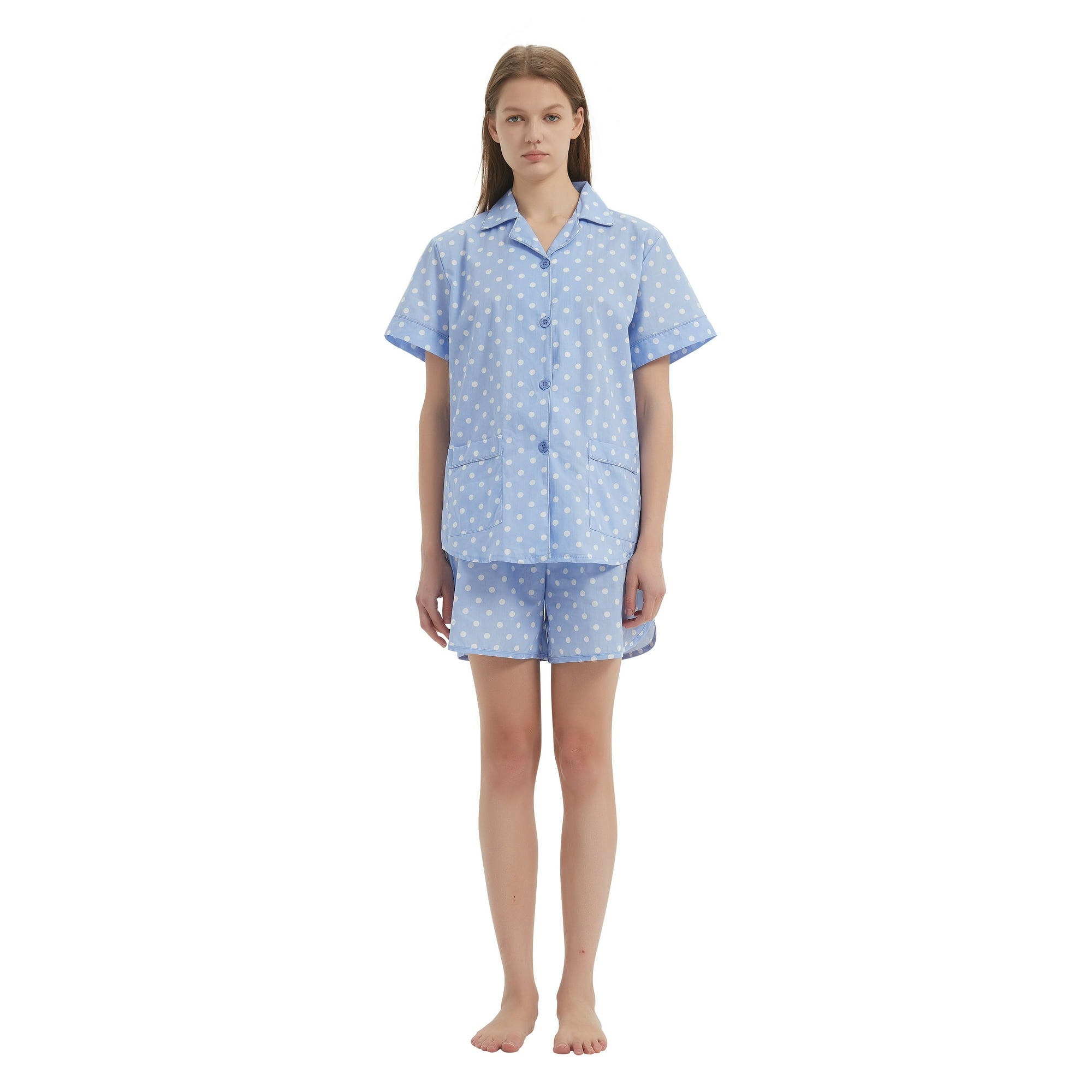 GLOBAL Womens Pajama Set Short Sleeve PJs for Women cotton Pajamas Summer Sleepwear, 2-Piece, Sizes S to 3X