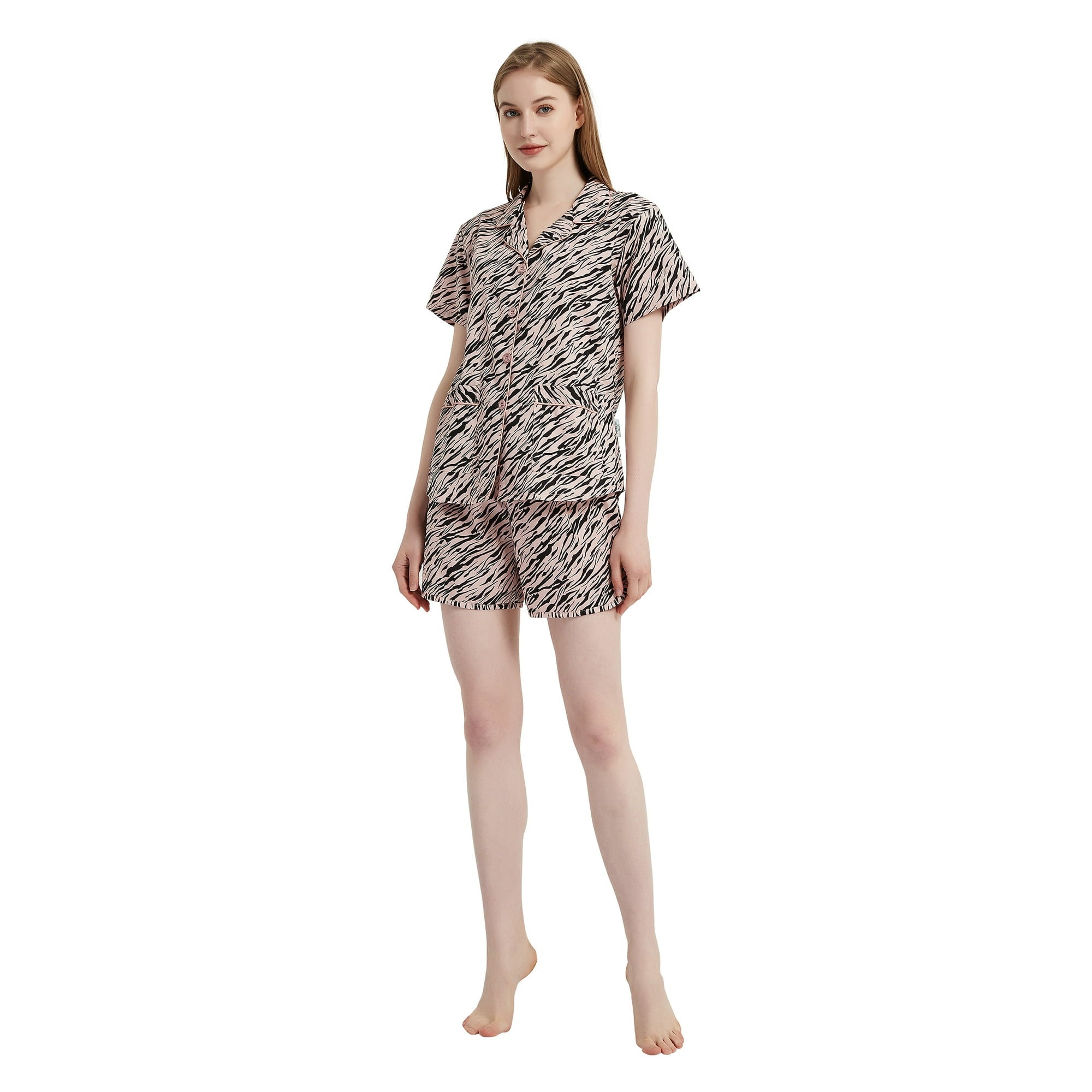 GLOBAL Womens Pajama Set Short Sleeve PJs for Women cotton Pajamas Summer Sleepwear, 2-Piece, Sizes S to 3X