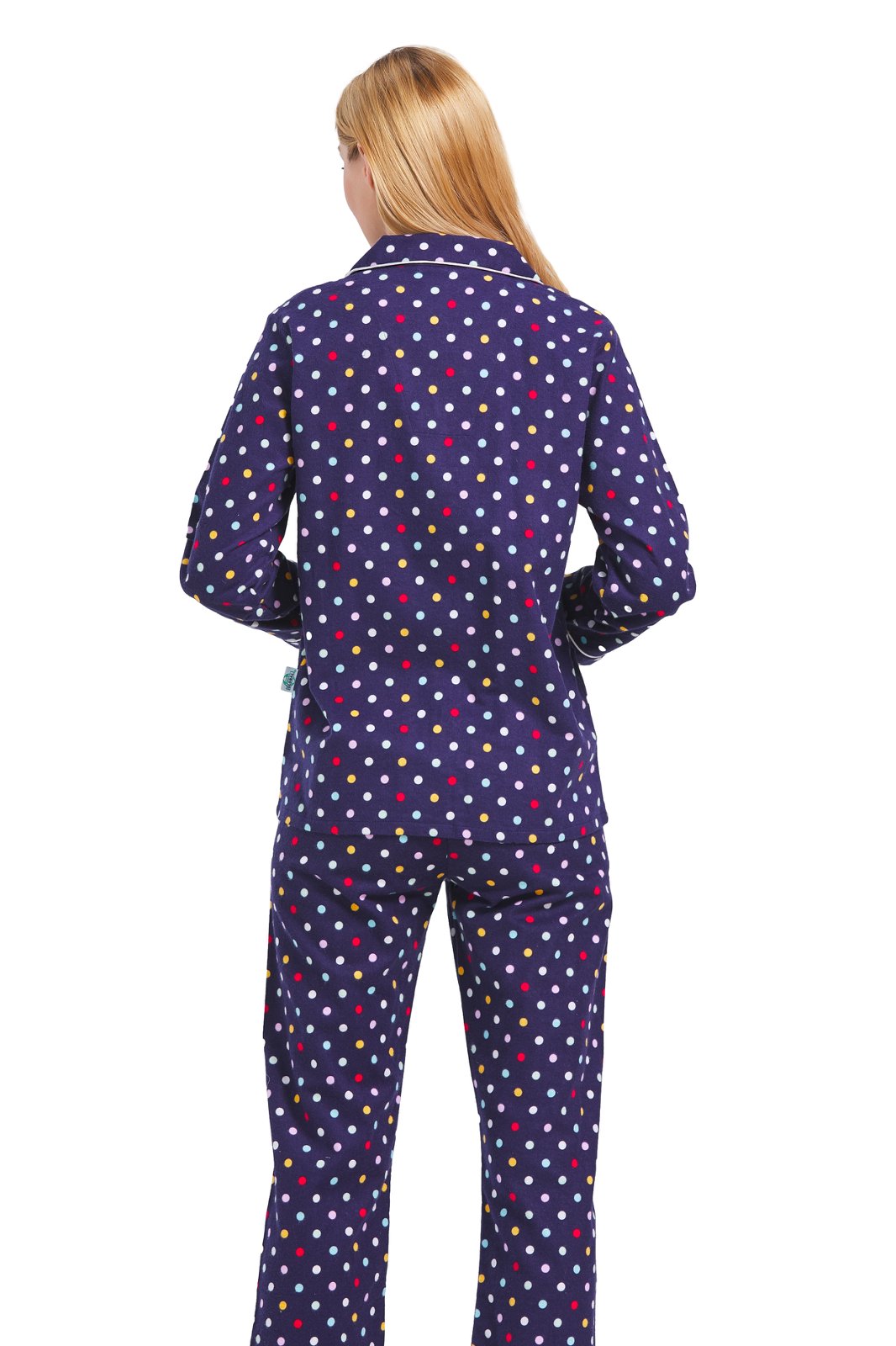 GLOBAL Womens Cotton Flannel Pajama Set - Cozy Winter 2-Piece Loungewear with Button-Down Top & Pants