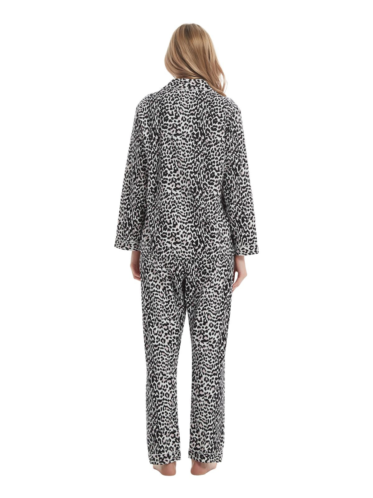 Amaxer Womens 100% Cotton Cozy Flannel Pajama Set - Long Sleeve Button-Up Top with Elastic Waist Pants, Warm & Soft Sleepwear