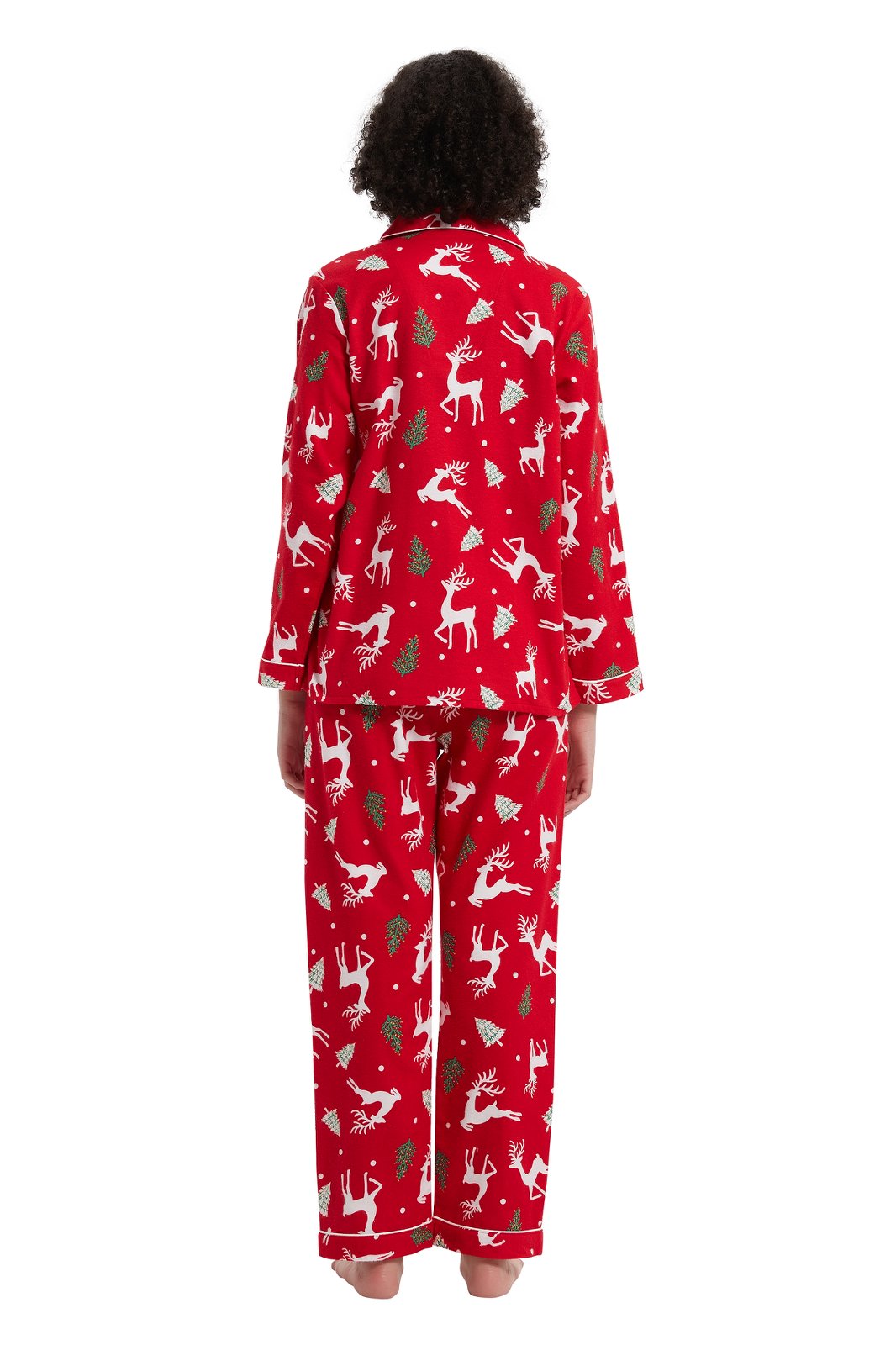 GLOBAL Womens Flannel Cotton Pajama Set Long PJs Flannel Loungewear Sleepwear,Size S-3XL
