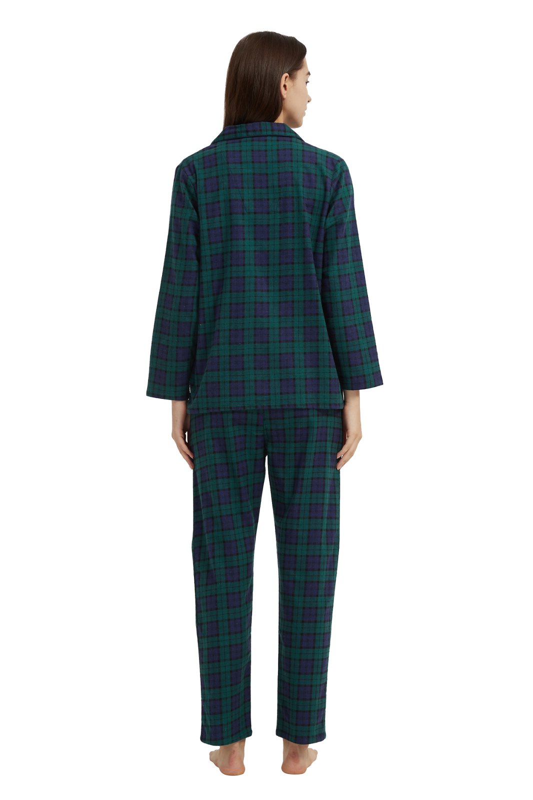 GLOBAL Women’s Flannel Pajama Set 100% Cotton Comfy PJs for Women Long Sleeve Button Front 2-Piece Warm and Cozy Sleepwear,Size S-3XL
