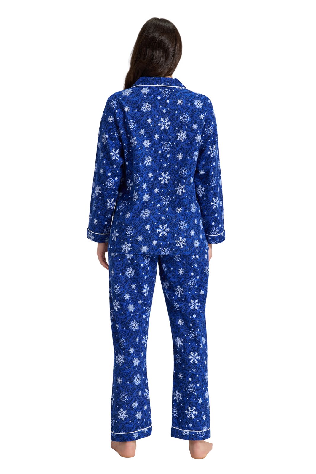 GLOBAL Women’s Flannel Pajama Set 100% Cotton Comfy PJs for Women Long Sleeve Button Front 2-Piece Warm and Cozy Sleepwear