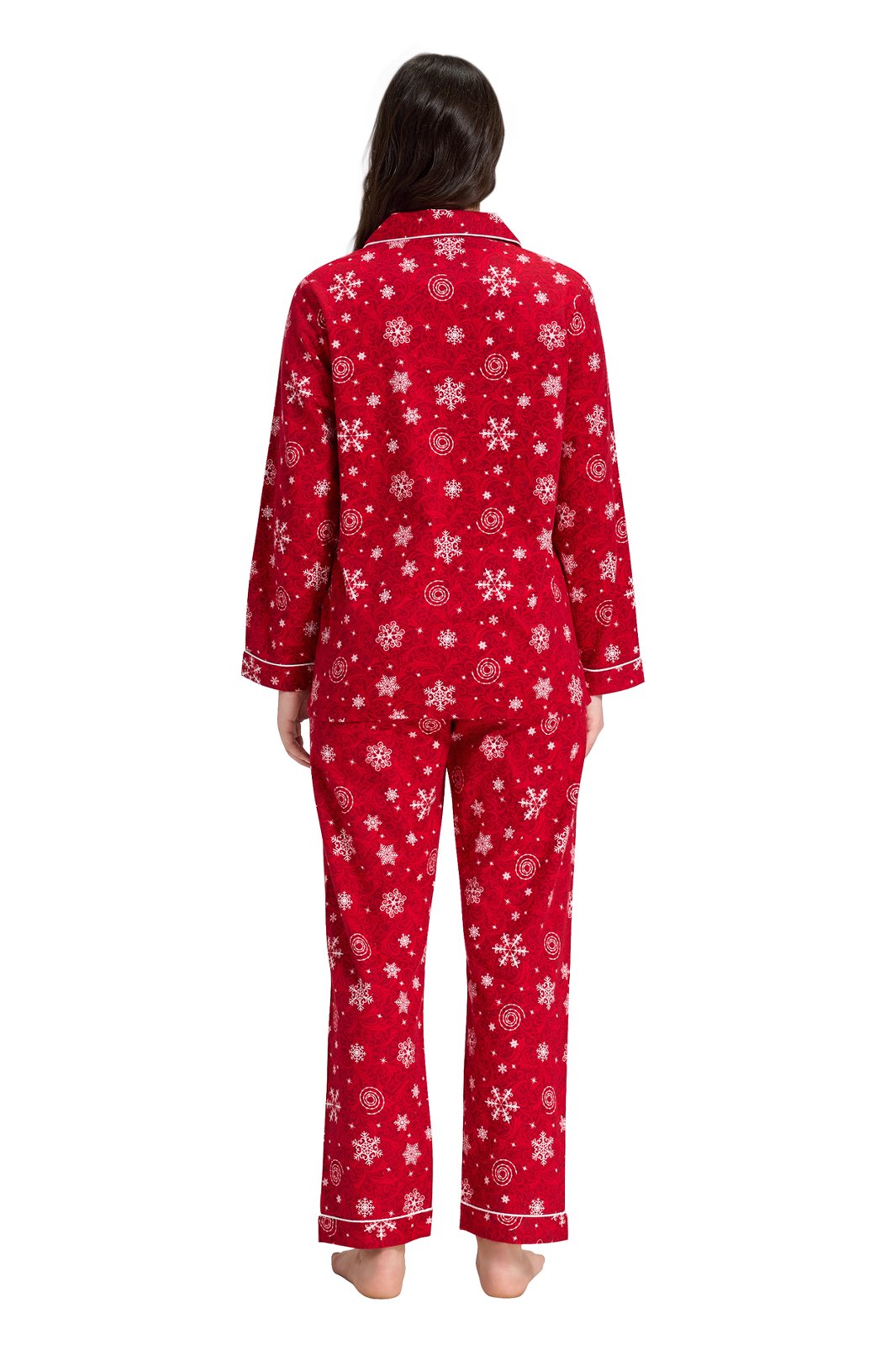 GLOBAL Women’s Flannel Pajama Set 100% Cotton Comfy PJs for Women Long Sleeve Button Front 2-Piece Warm and Cozy Sleepwear