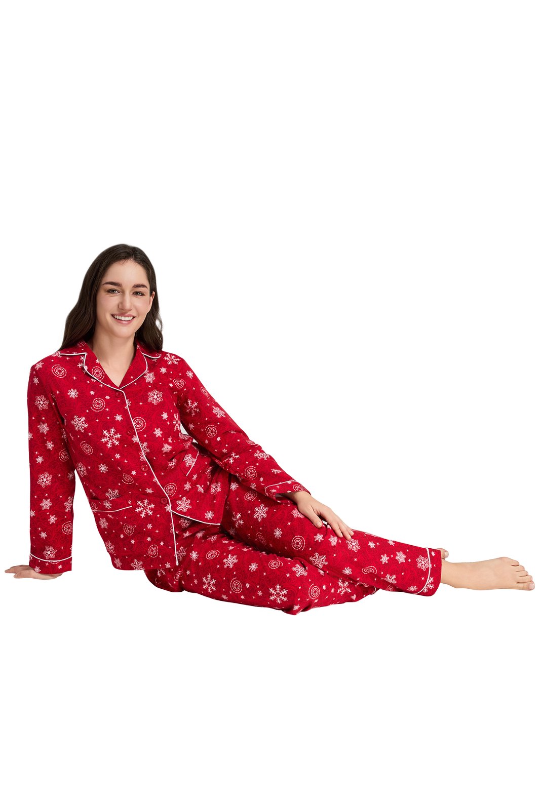GLOBAL Women’s Flannel Pajama Set 100% Cotton Comfy PJs for Women Long Sleeve Button Front 2-Piece Warm and Cozy Sleepwear