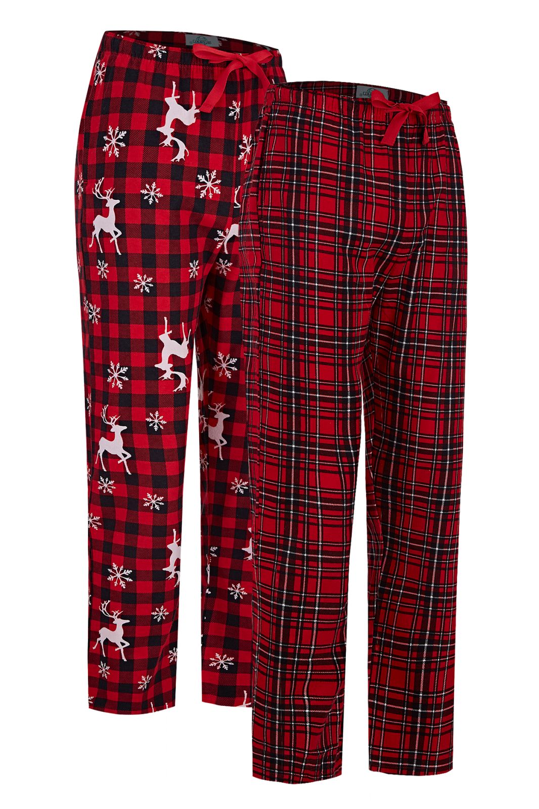 GLOBAL Cotton Flannel 2 Pack Women's Pajama Pants Sleepwear Sleep Pants,S-3XL